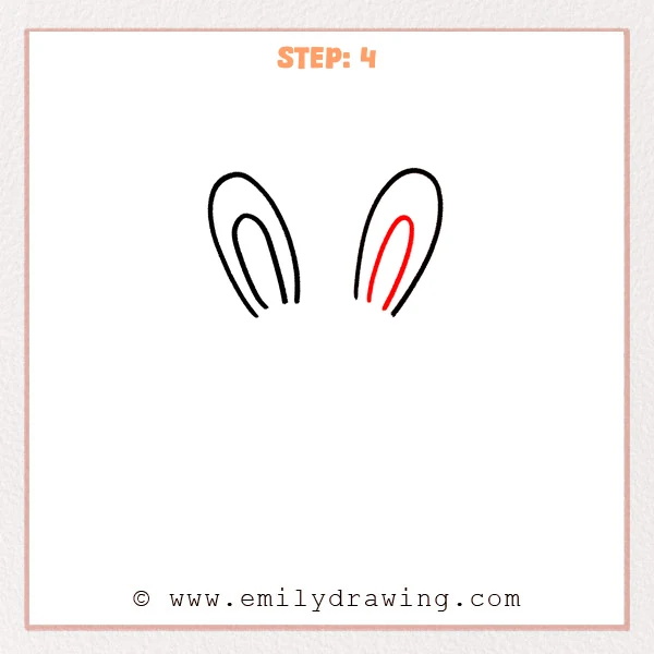 how to draw a bunny face - Step 4